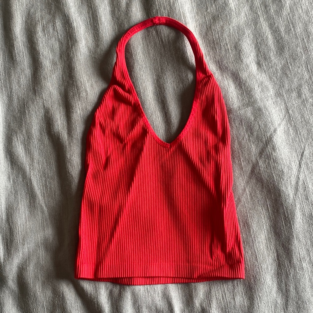Urban outfitters halter neck ribbed tank top